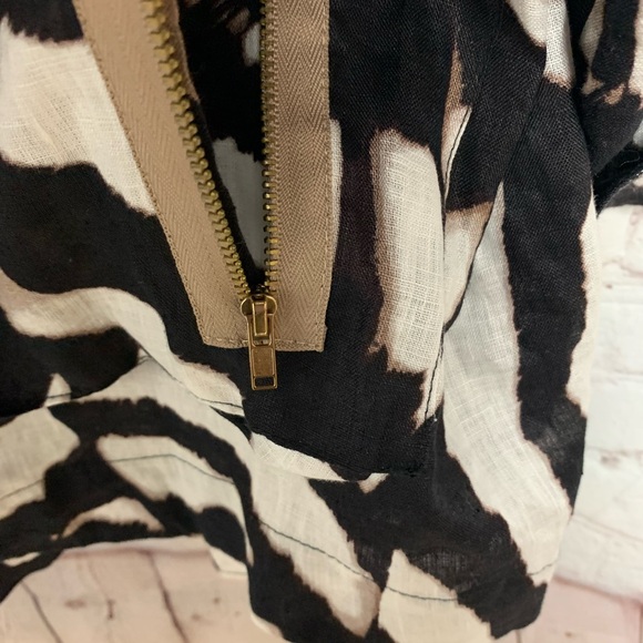Anthropologie Luii Black and White Animal Patterned Linen Jacket Size XL - Picture 4 of 7